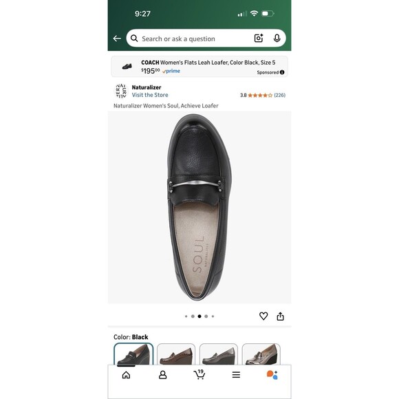 SOUL Naturalizer Achieve Women’s 6.5 M Black Wedge Loafers Vegan Shoes NWB - Picture 6 of 12